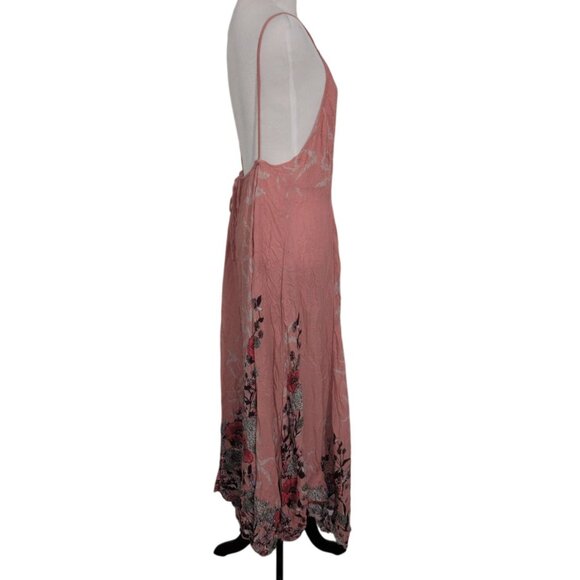 Intimately Free People Floral Midi Dress Womens Size Medium Pink Backless Boho - Picture 8 of 12